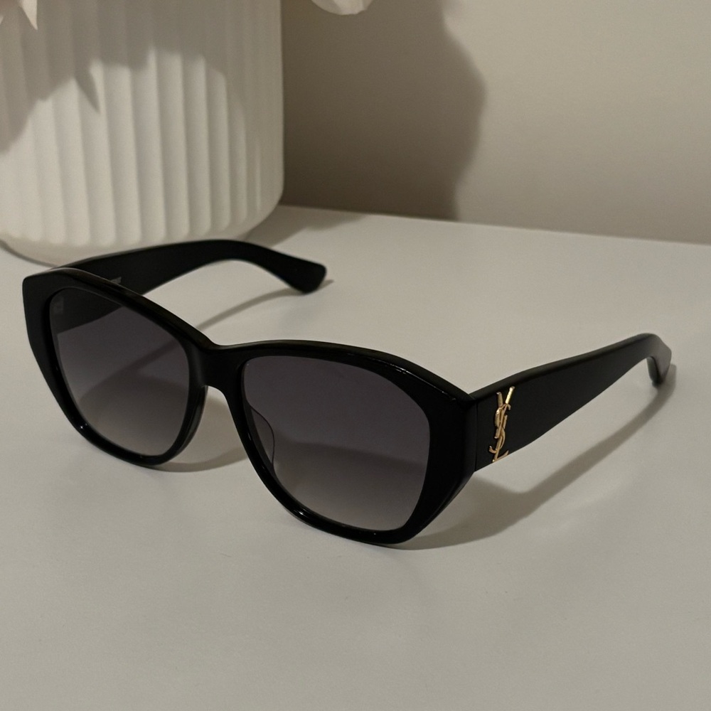 Saint Laurent Glossy Black Sunglasses – With Original Case - Picture 2 of 14